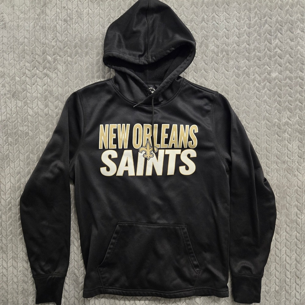 47 Brand‎ New Orleans Saints Black Gold Pullover Hoodie Sweatshirt Men's Small